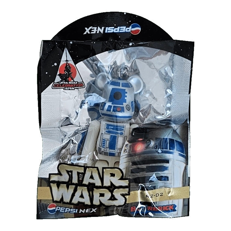 Bearbrick PEPSI.NEX × Star Wars - R2-D2 70% in der Verpackung