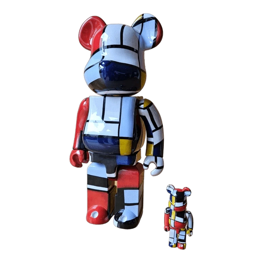 Bearbrick Piet Mondrian 100%+400% schräg