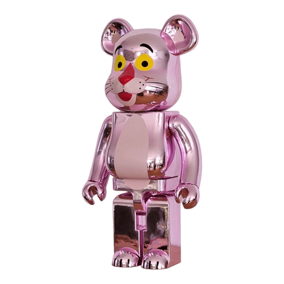 Bearbrick Pink Panther Chrome Version 1000% schräg