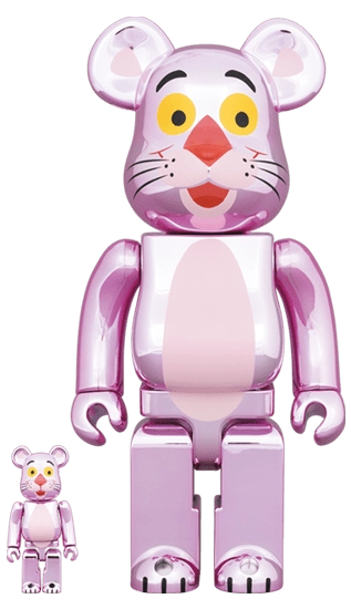 Bearbrick Pink Panther Chrome Version 100%+400% Herstellerbild 1