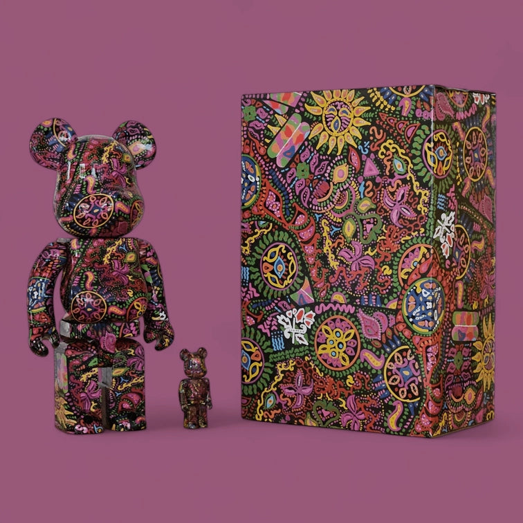 Bearbrick Psychedelic Paisley 100%+400% mit Verpackung