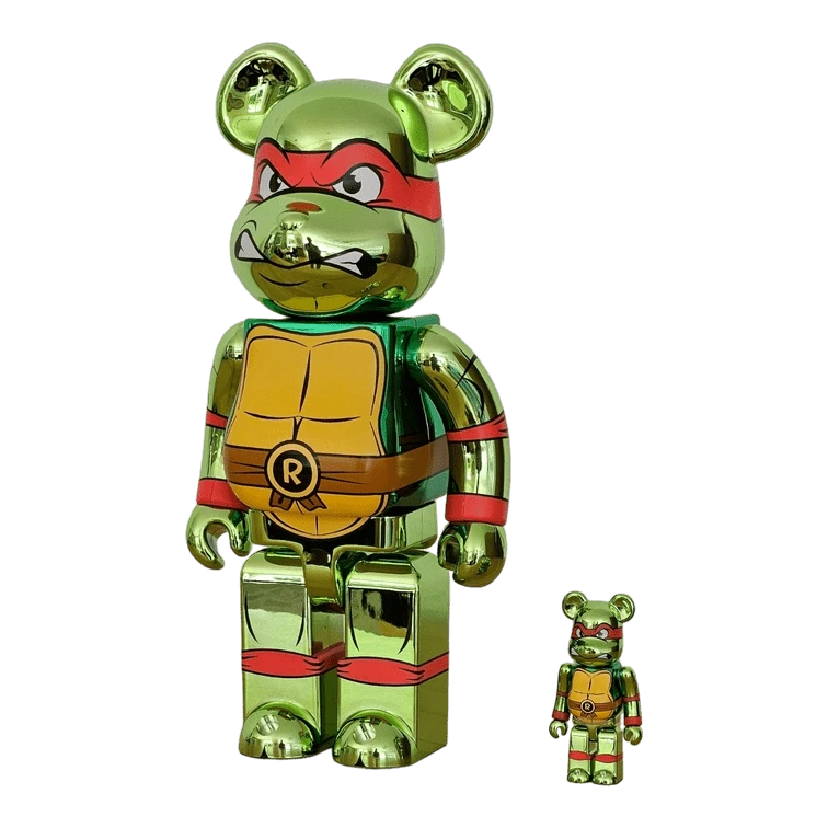 Bearbrick Raphael Chrome Version [Teenage Mutant Ninja Turtles] 100%+400% schräg