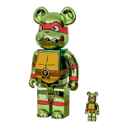 Bearbrick Raphael Chrome Version [Teenage Mutant Ninja Turtles] 100%+400% schräg