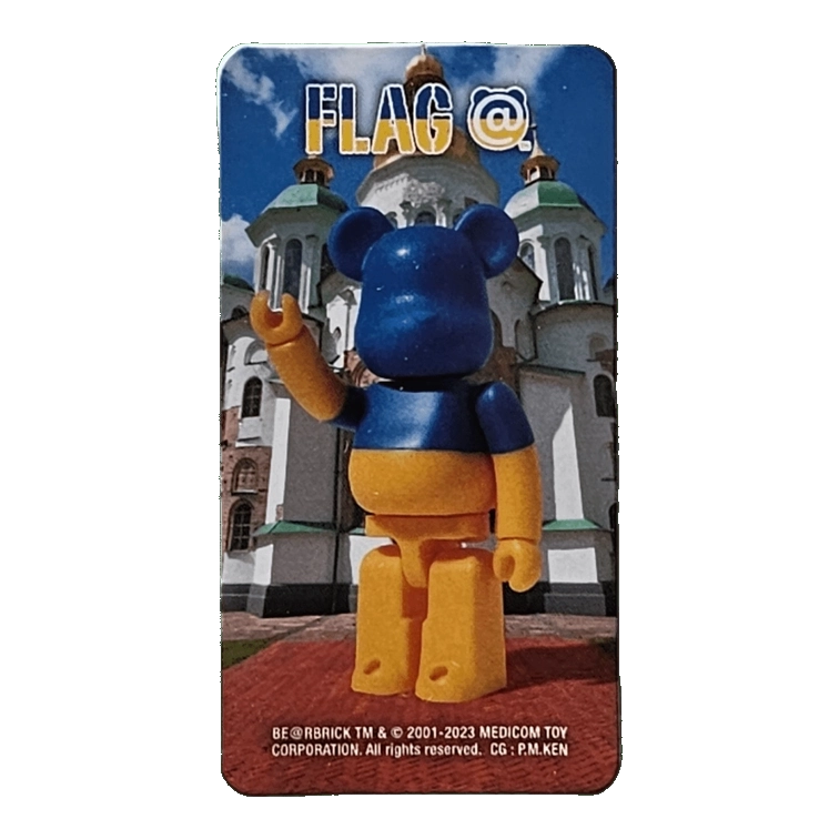 Bearbrick Series 46 Flag 'Ukraine' 100% Begleitkarte