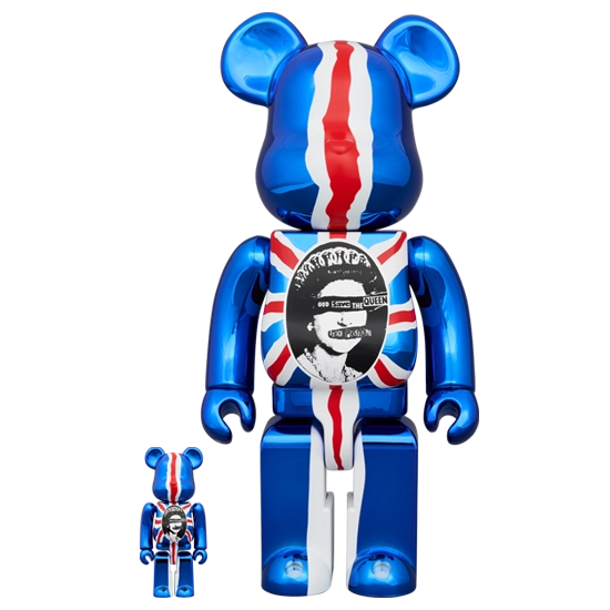 Bearbrick Sex Pistols 'God Save the Queen' Chrome Version Herstellerbild 1