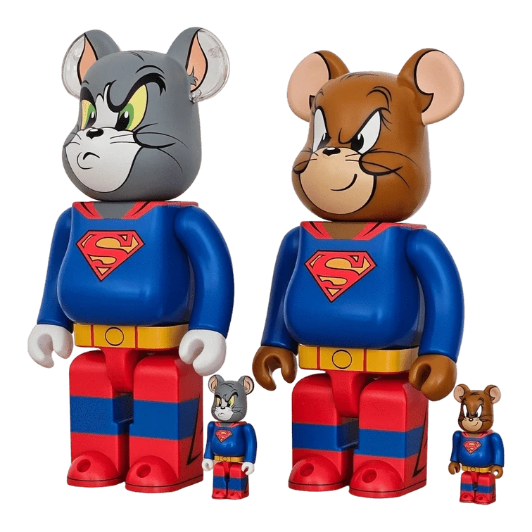 Bearbrick Tom and Jerry as Superman 100%+400% schräg