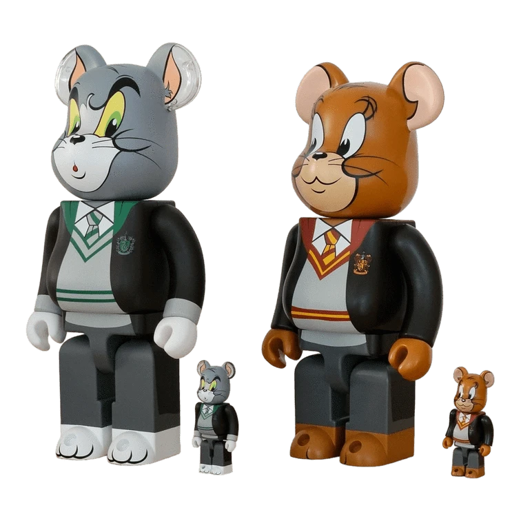 Bearbrick Tom and Jerry in Hogwarts House Robes 100%+400% schräg