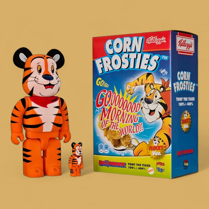 Bearbrick Tony the Tiger Flocky Version [Kellogg's Corn Frosties] 100%+400% mit Verpackung
