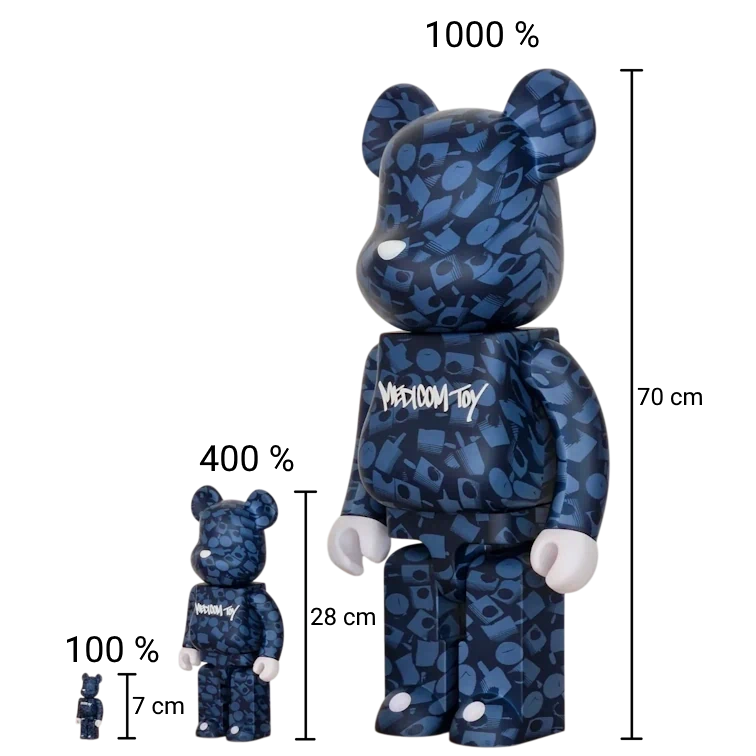 Bearbrick Stash in unterschiedlichen Größen 100%, 400% und 1000%