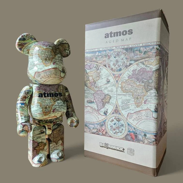 Bearbrick atmos Aged Map 1000% mit Verpackung