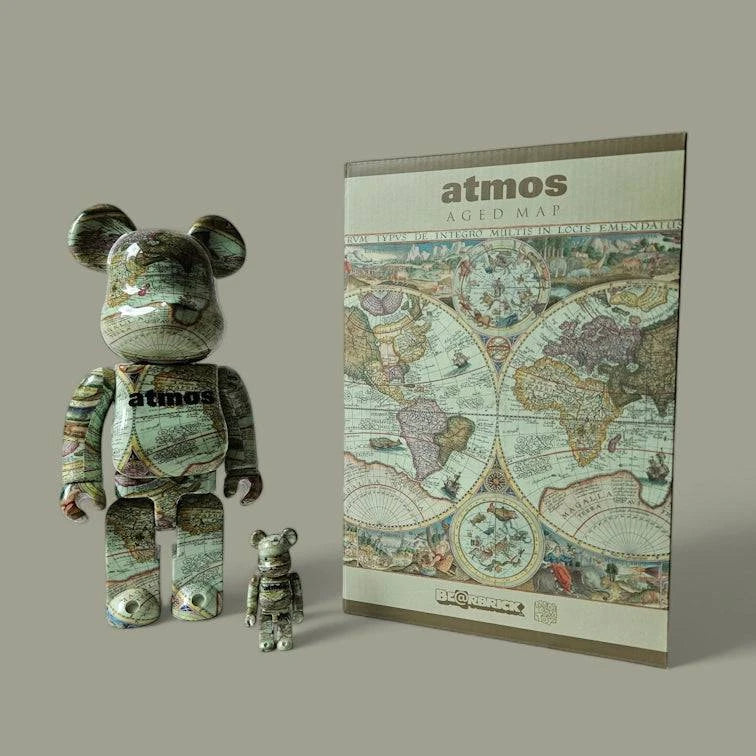 Bearbrick atmos Aged Map mit Verpackung