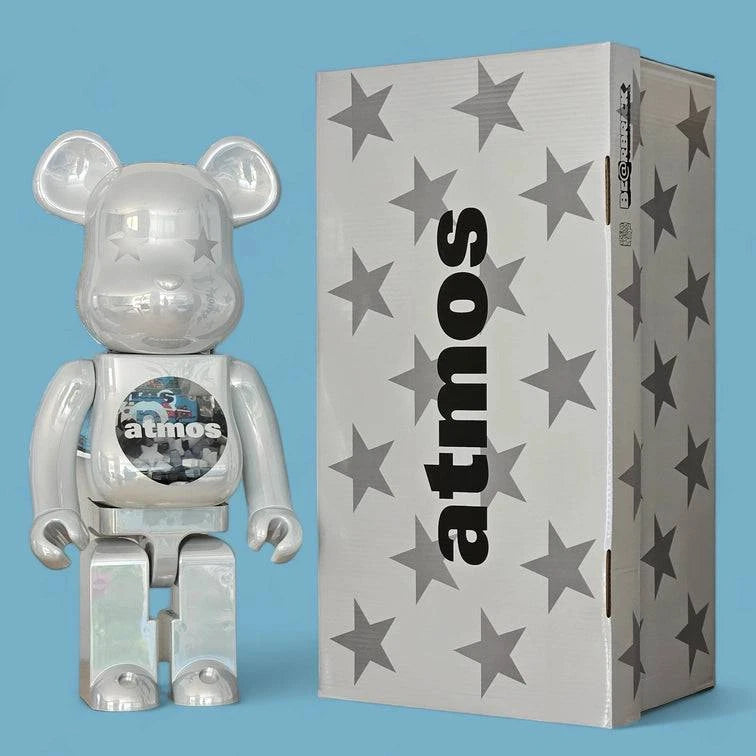 Bearbrick atmos White Chrome Version 1000% mit Verpackung