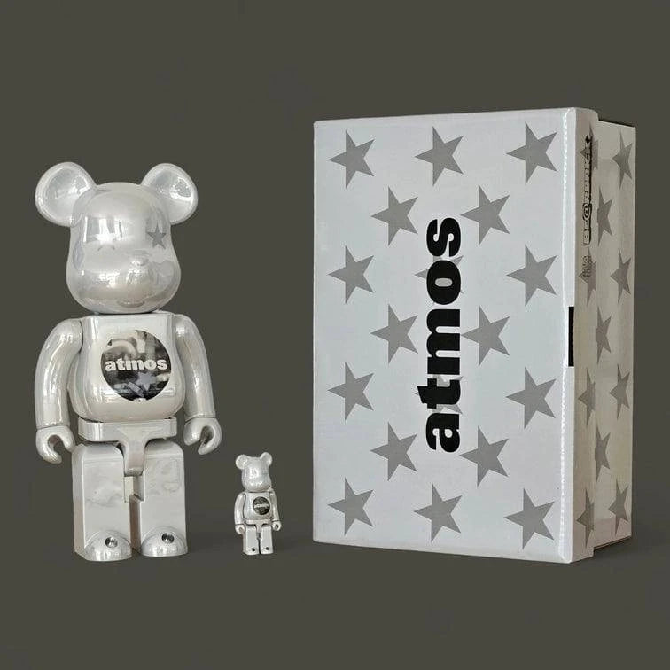 Bearbrick atmos White Chrome Version 100%+400% mit Verpackung