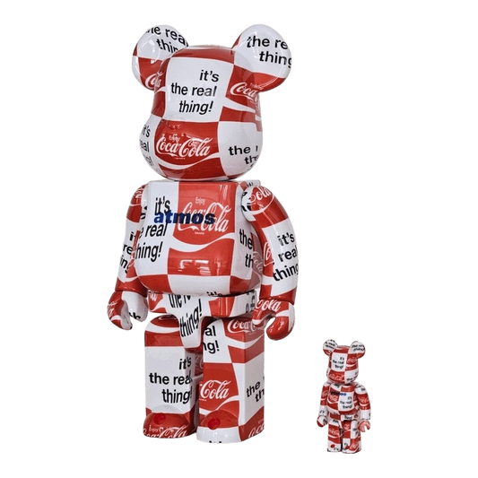 Bearbrick atmos × Coca-Cola Checkerboard 100%+400% schräg