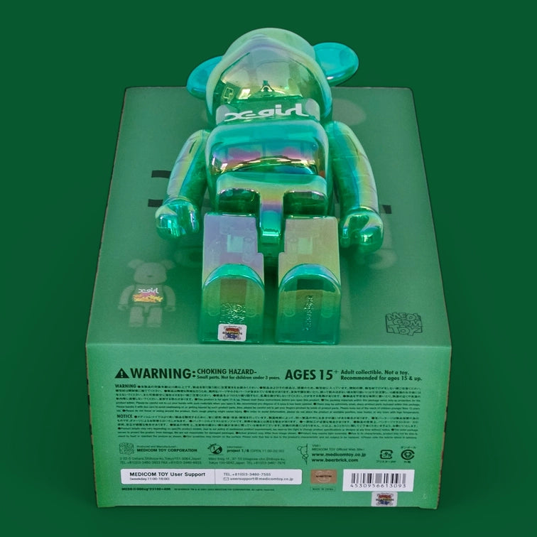 Bearbrick x-girl Clear Green Version 100%+400% Echtheitsmerkmale