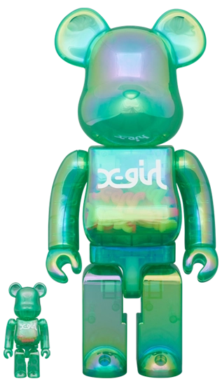 Bearbrick x-girl Clear Green Version 100%+400% Herstellerbild 1