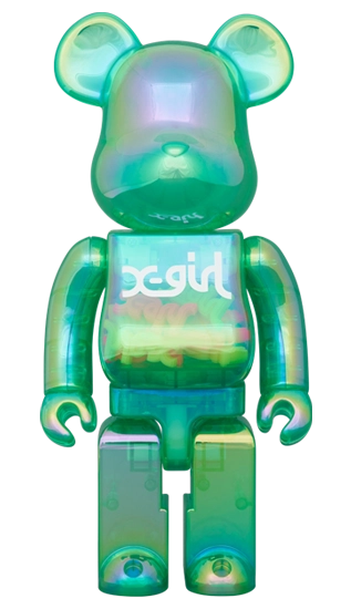 Bearbrick x-girl Clear Green Version 100%+400% Herstellerbild 3