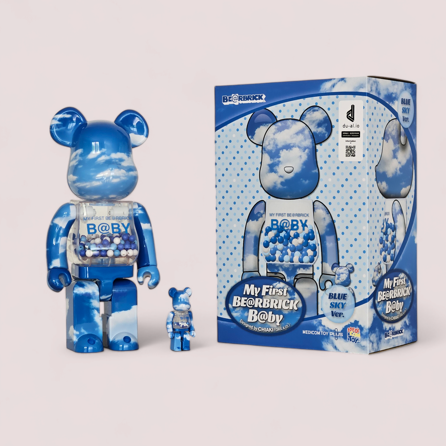 My First BE@RBRICK B@by BLUE SKY Version (100%+400%)