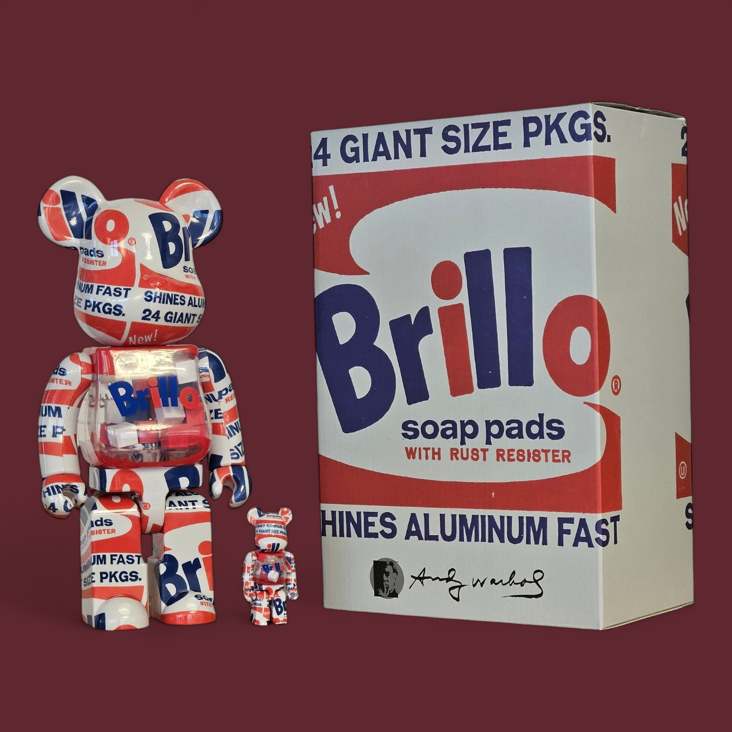 BE@RBRICK Andy Warhol "Brillo" 2022 (100%+400%)