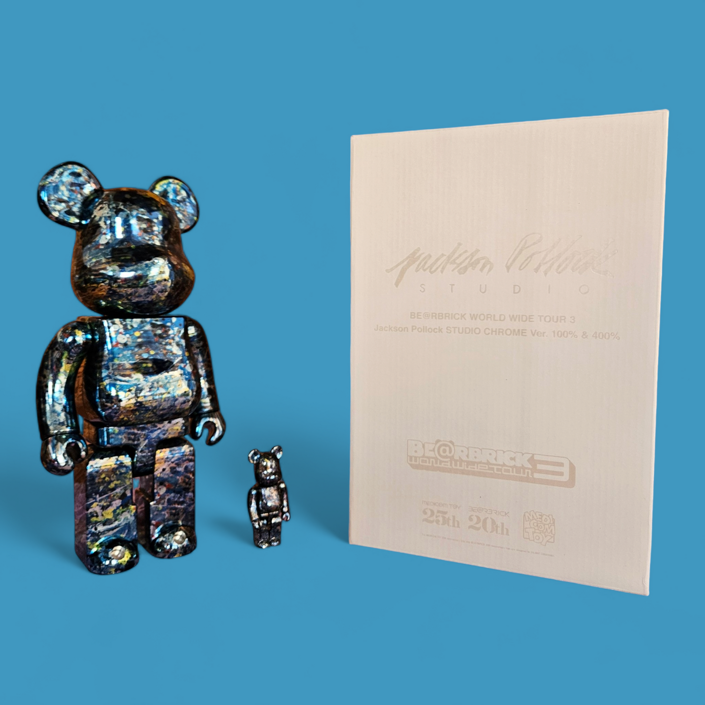 BE@RBRICK Jackson Pollock Studio Version Chrome (100 %+400 %)