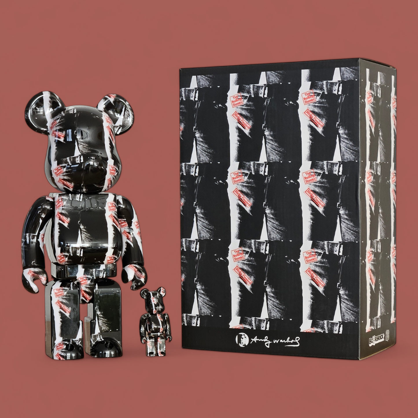 BE@RBRICK Andy Warhol × Les Rolling Stones "Sticky Fingers" (100%+400%)