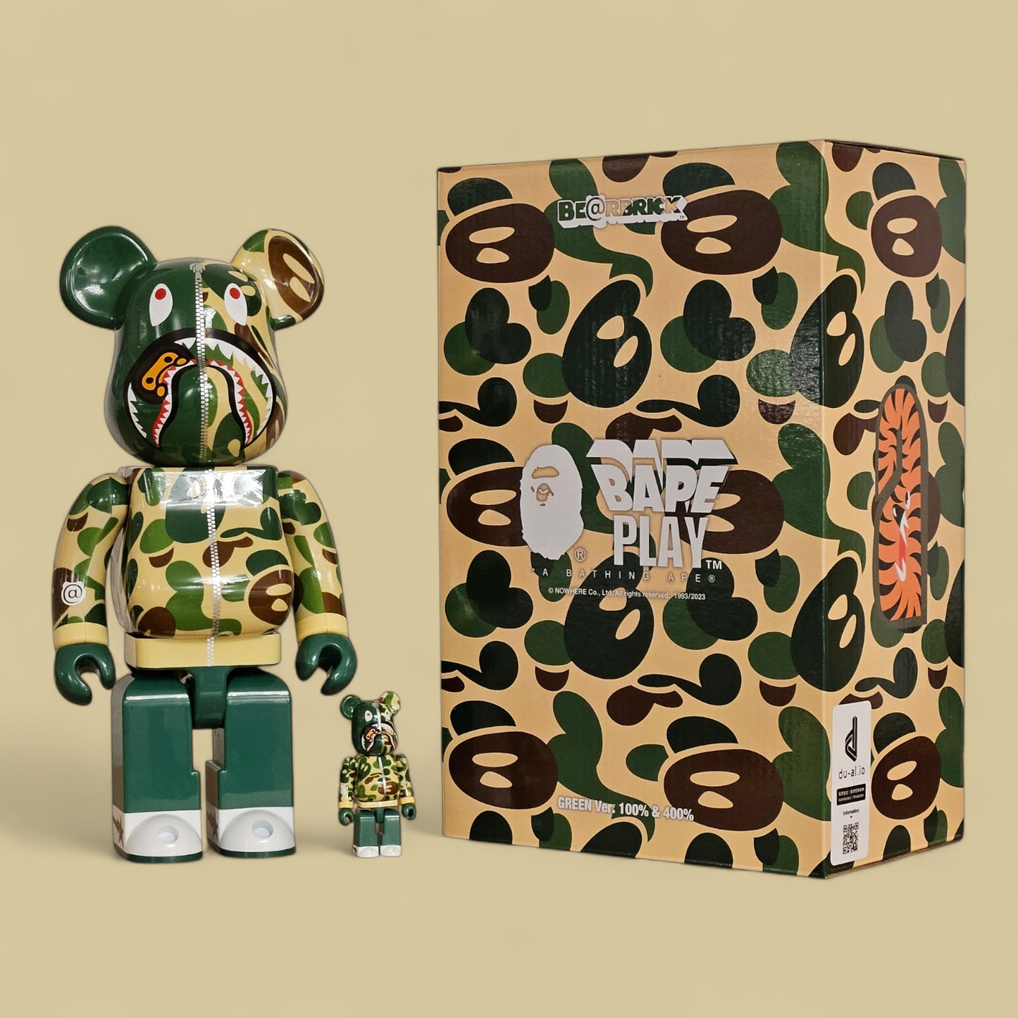 BE@RBRICK Baby Milo® Camo Shark Green (100%+400%)