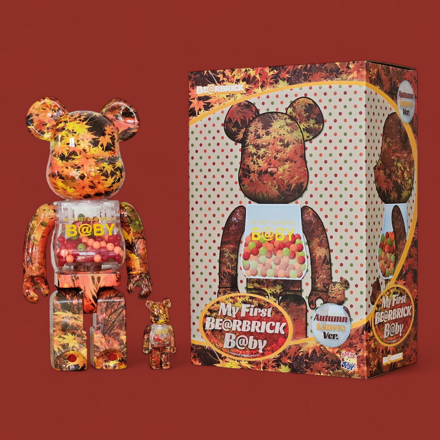 My First BE@RBRICK B@by Autumn Leaves Version (100%+400%)