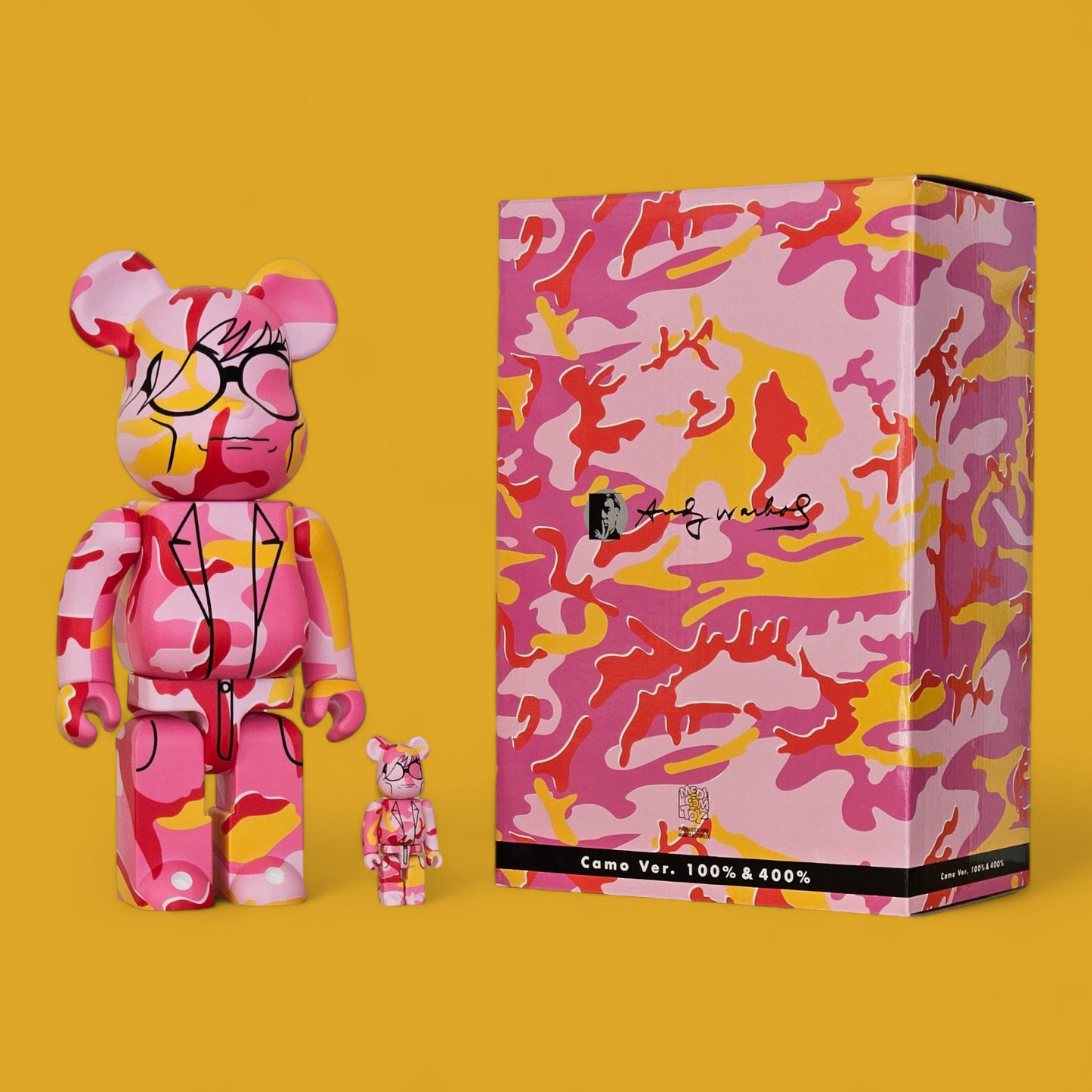 BE@RBRICK Andy Warhol Version camouflage (100%+400%)