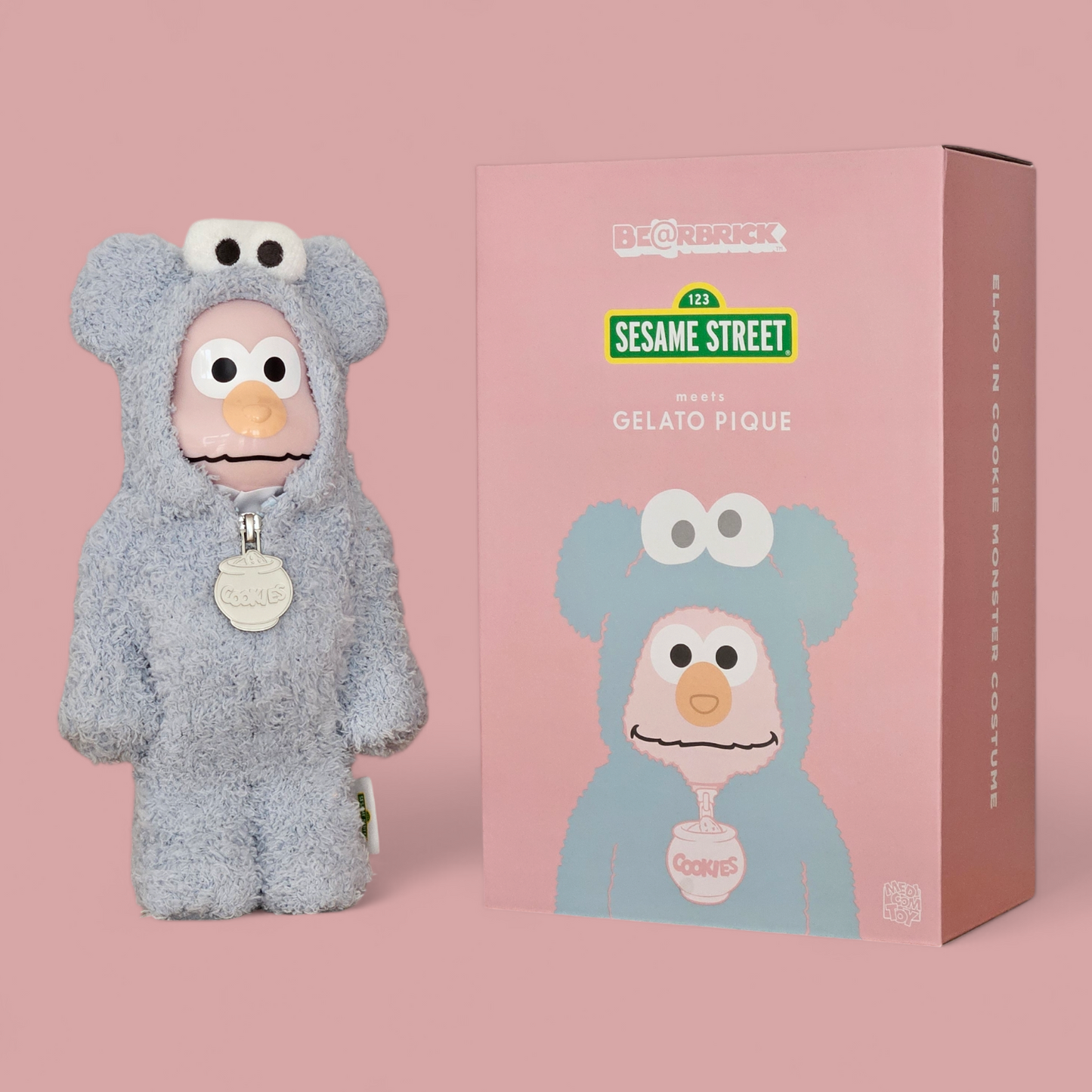 BE@RBRICK Sesame Street × Gelato Pique ELMO en costume de Cookie Monster (400 %)