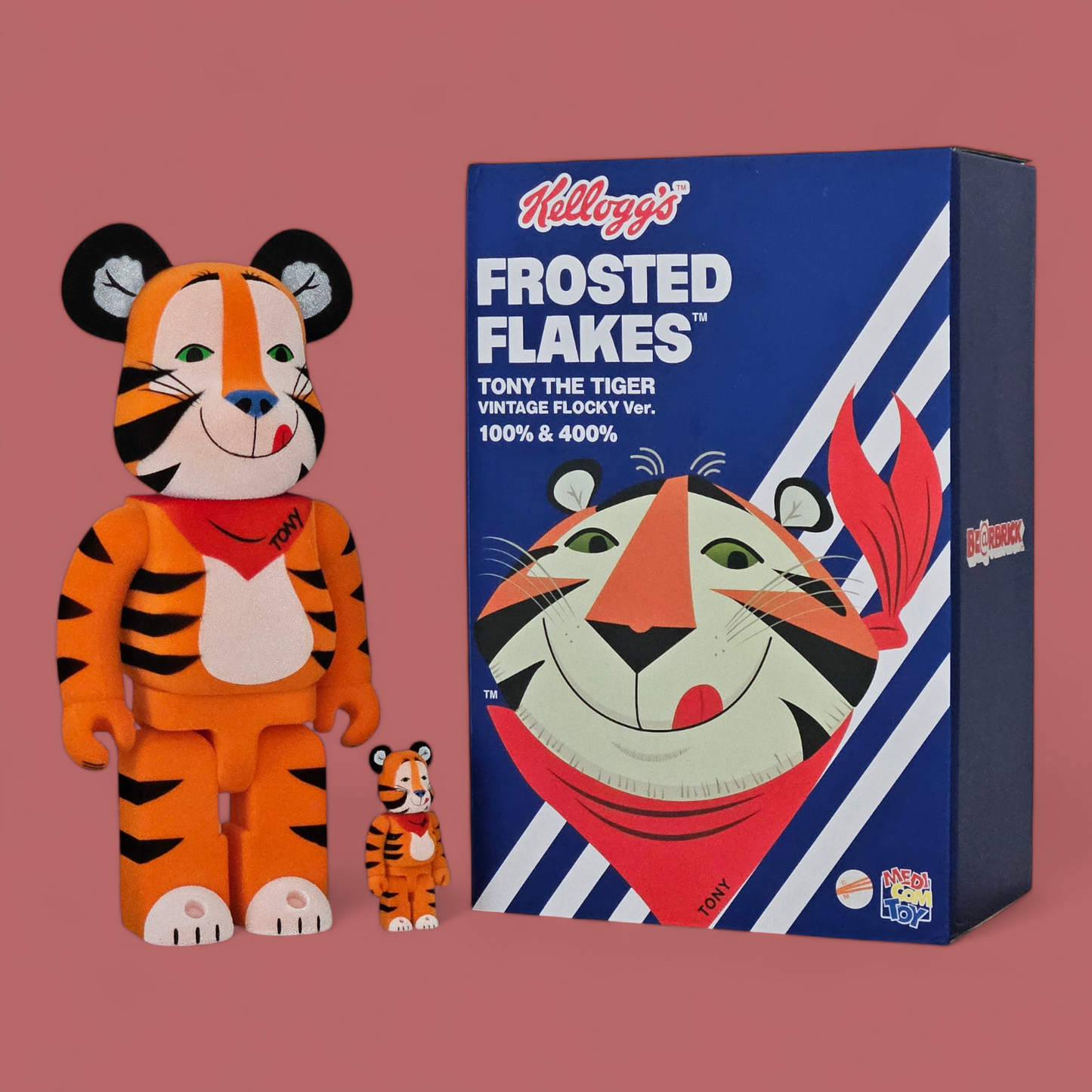 BE@RBRICK Tony le Tigre Vintage Flocky Version [Kellogg's Corn Frosties] (100 % + 400 %)