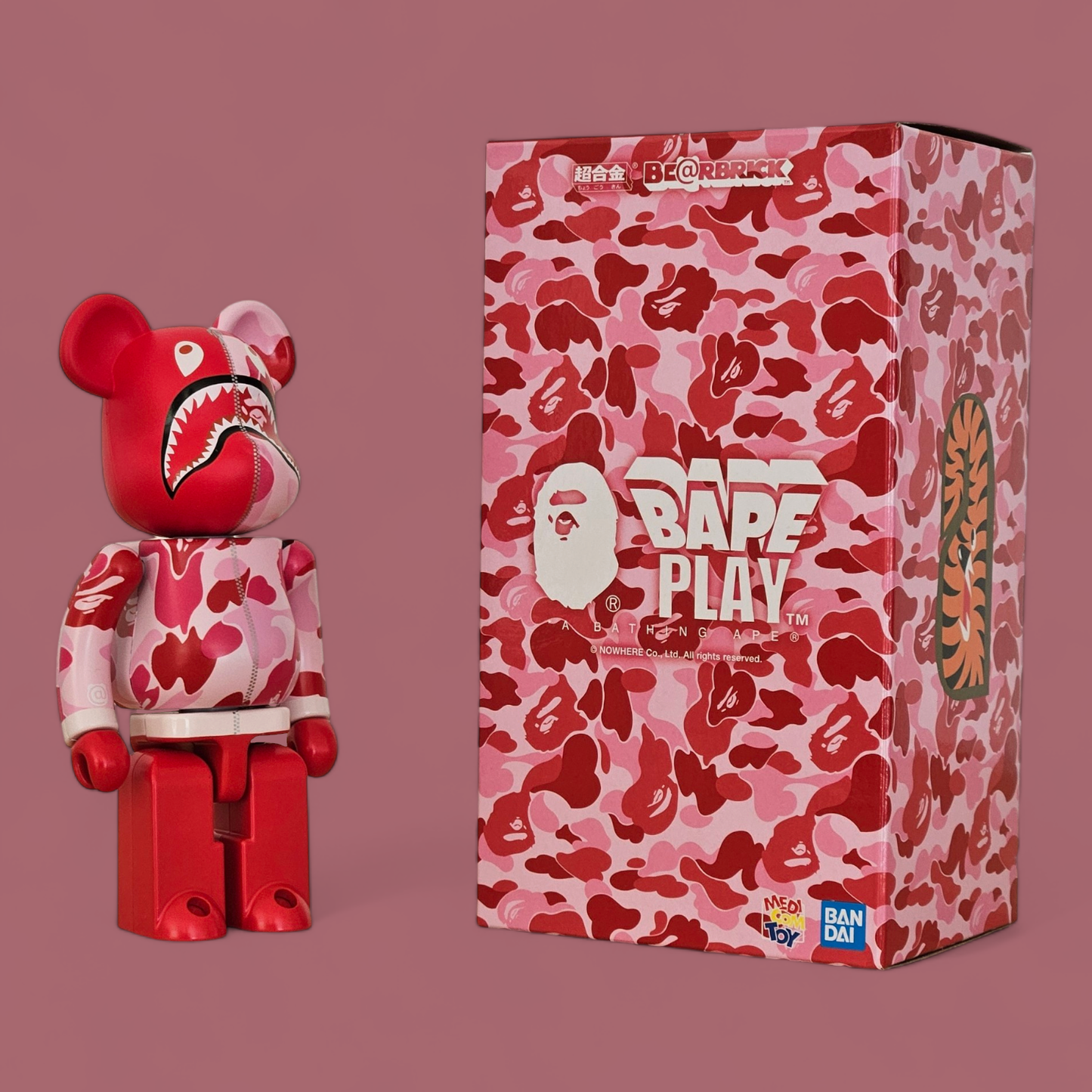 BE@RBRICK A BATHING APE ABC Camo Requin Rose (200%)