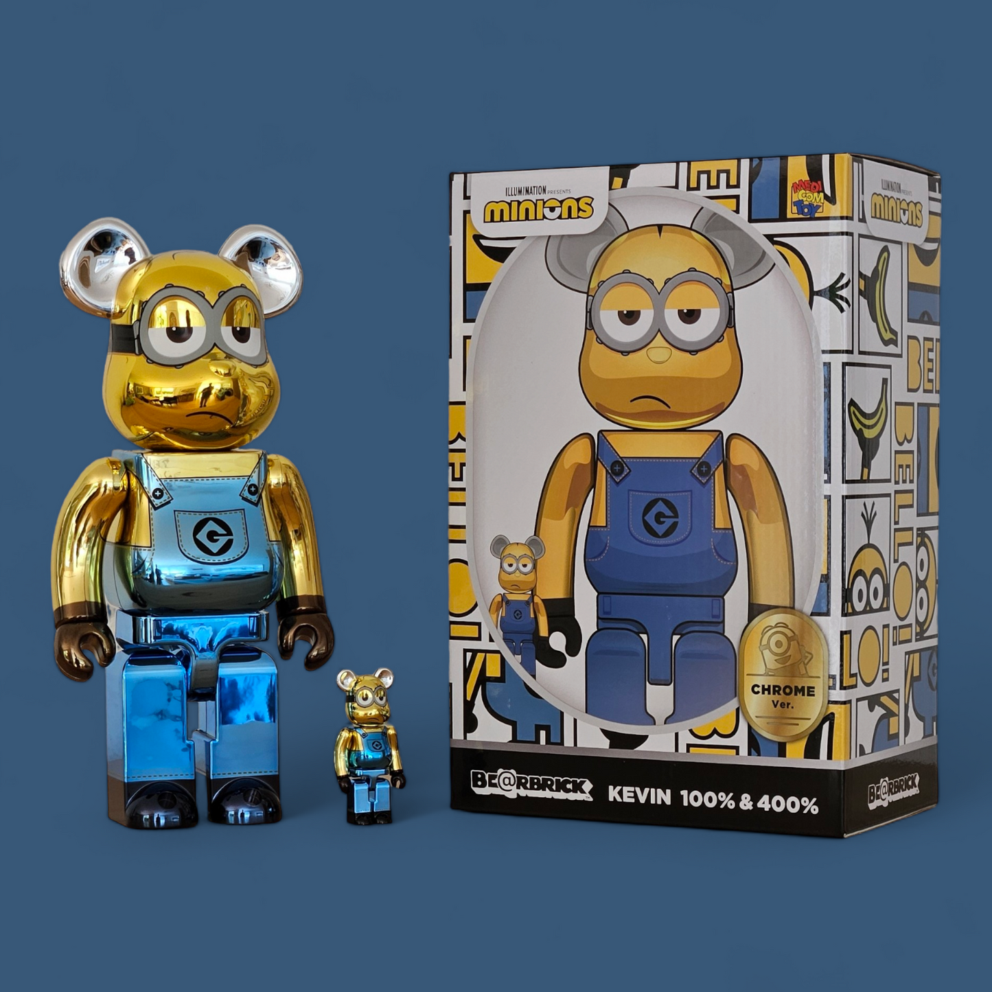 BE@RBRICK Kevin Chrome Version (100%+400%)