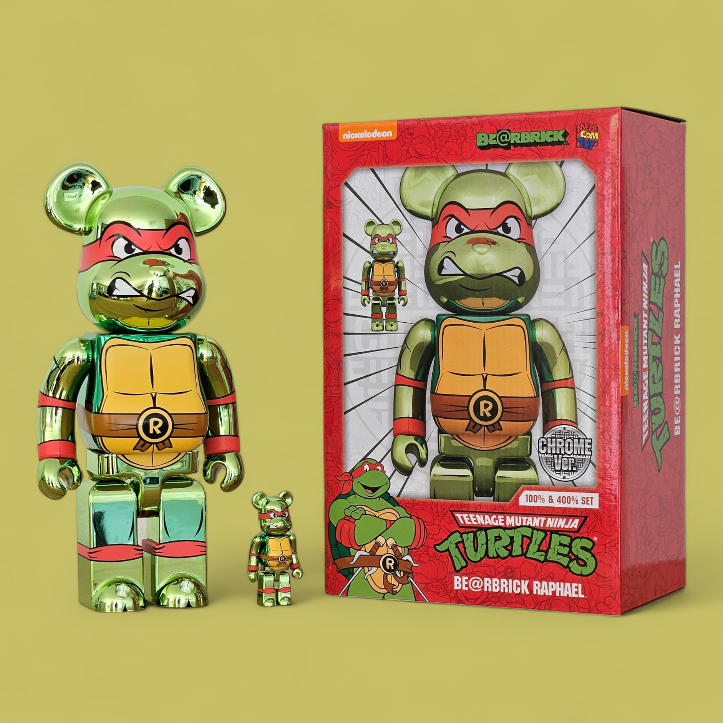 BE@RBRICK Raphael Chrome Version [Teenage Mutant Ninja Turtles] (100%+400%)