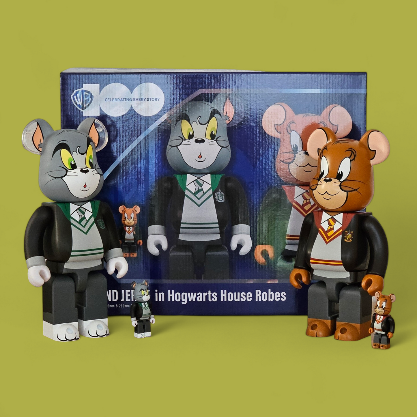 BE@RBRICK TOM AND JERRY in Hogwarts House Robes (100%+400%)