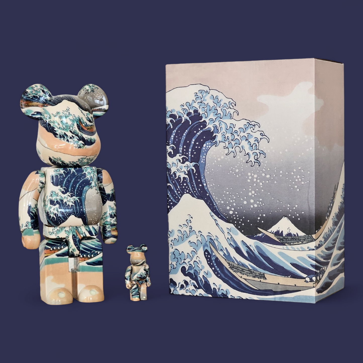 BE@RBRICK Katsushika Hokusai "La Grande Vague de Kanagawa" (Kanagawa Oki Namura) (100%+400%)