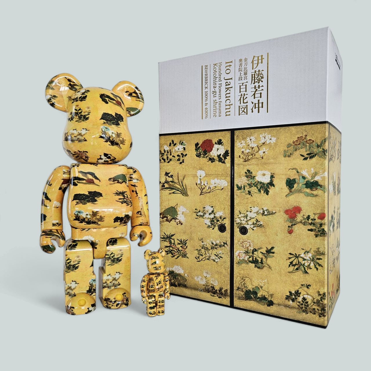 BE@RBRICK Ito Jakuchu "Sanctuaire des Cent Fleurs Fusuma Kotohira-gu" (100 %+400 %)