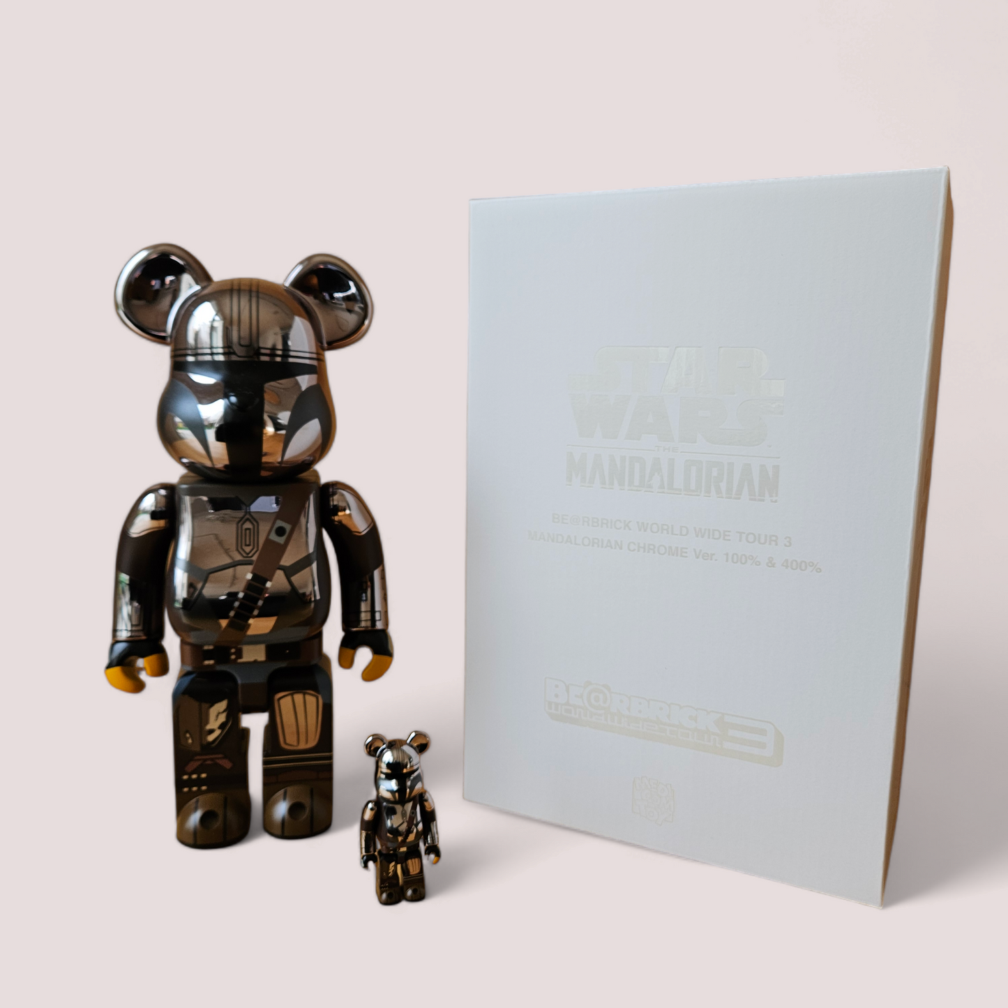 BE@RBRICK The Mandalorian Chrome Version (100%+400%)