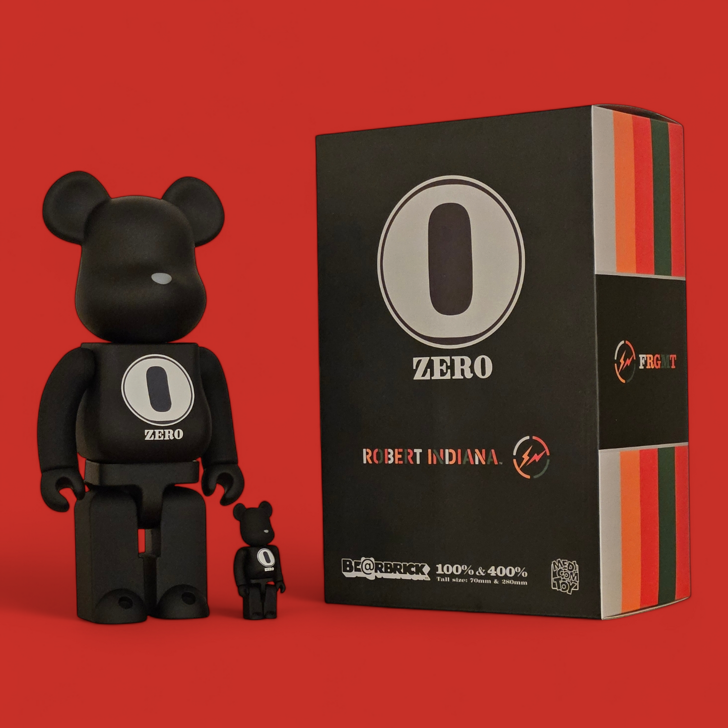 BE@RBRICK Robert Indiana × fragmentdesign NOIR (100%+400%)