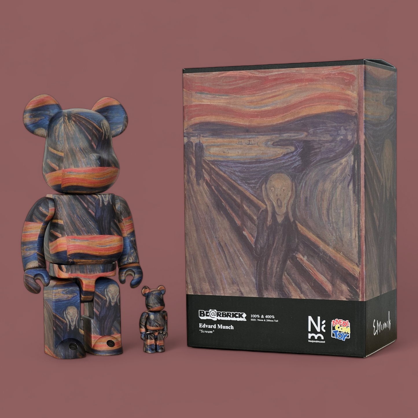 BE@RBRICK Edvard Munch "Scream" (100%+400%)