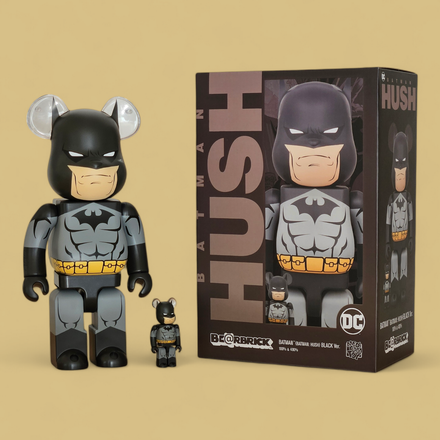 BE@RBRICK Batman™ (Batman : Chut) Version noire (100 %+400 %)