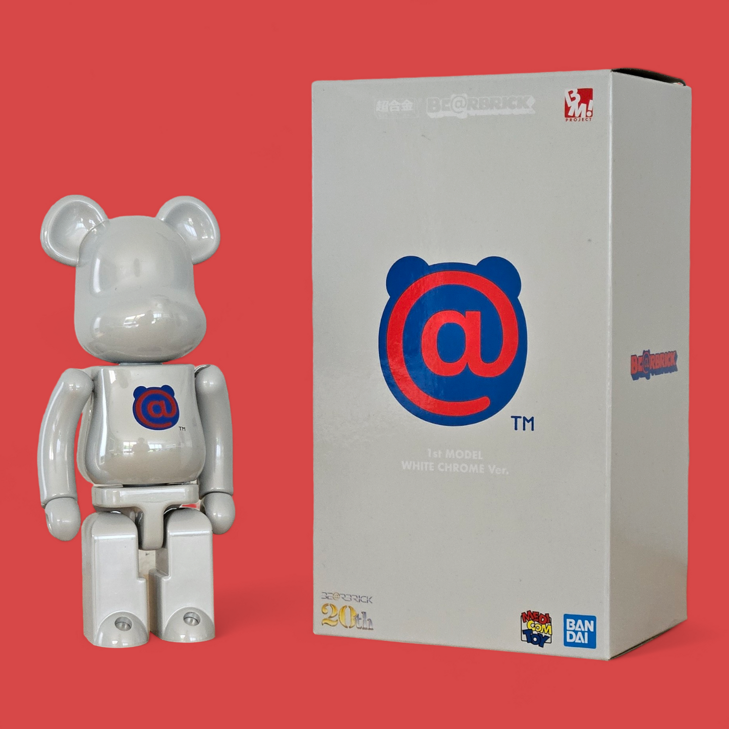 BE@RBRICK 20ème Anniversaire 1er Modèle Version Blanc Chrome (200%)