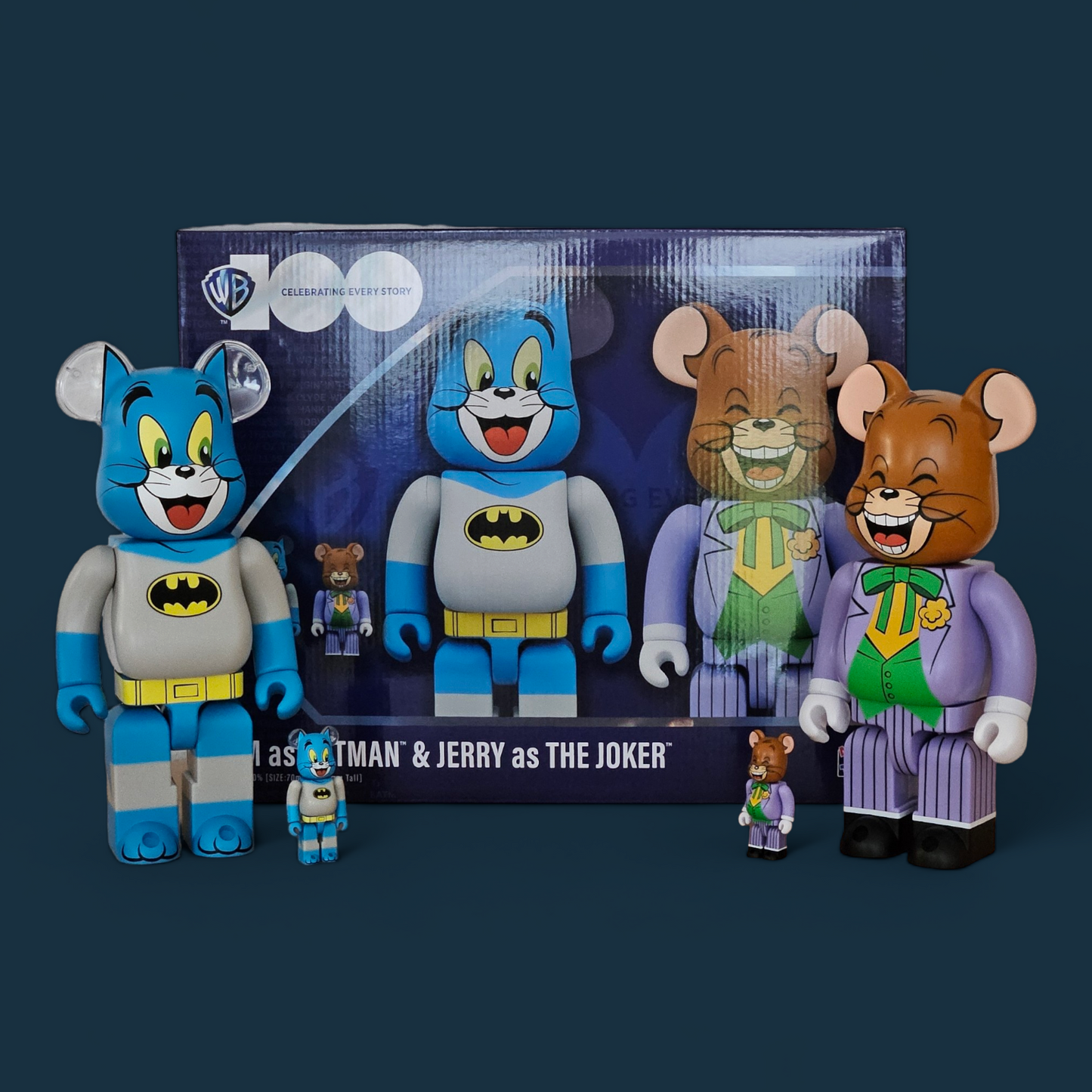 BE@RBRICK TOM as Batman & JERRY as The Joker (100%+400%)