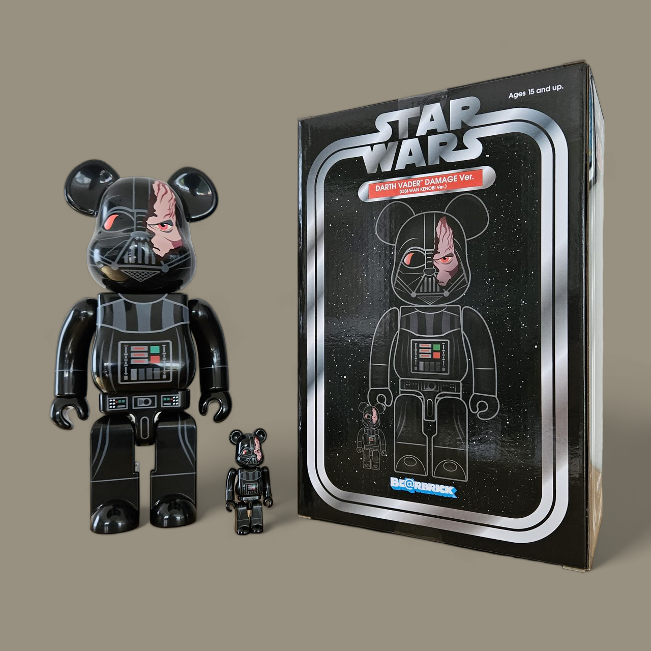 BE@RBRICK Darth Vader™ Damage Version (Obi-Wan Kenobi Version) (100%+400%)