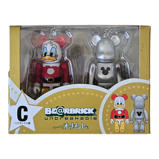 BE@RBRICK C - Version Donald Duck Père Noël &amp; Argent Métallisé (100%)