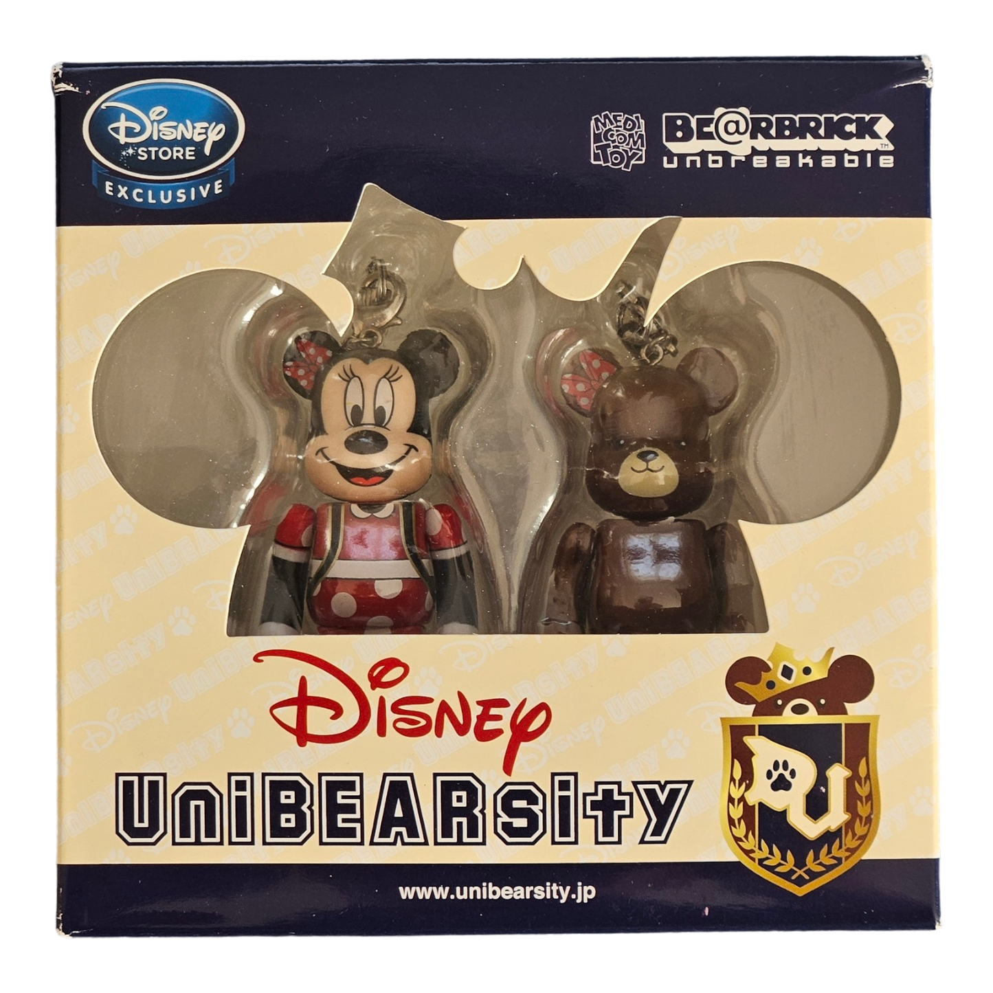 BE@RBRICK Disney UniBEARsity Minnie Mouse &amp; Pudding Set (100%)