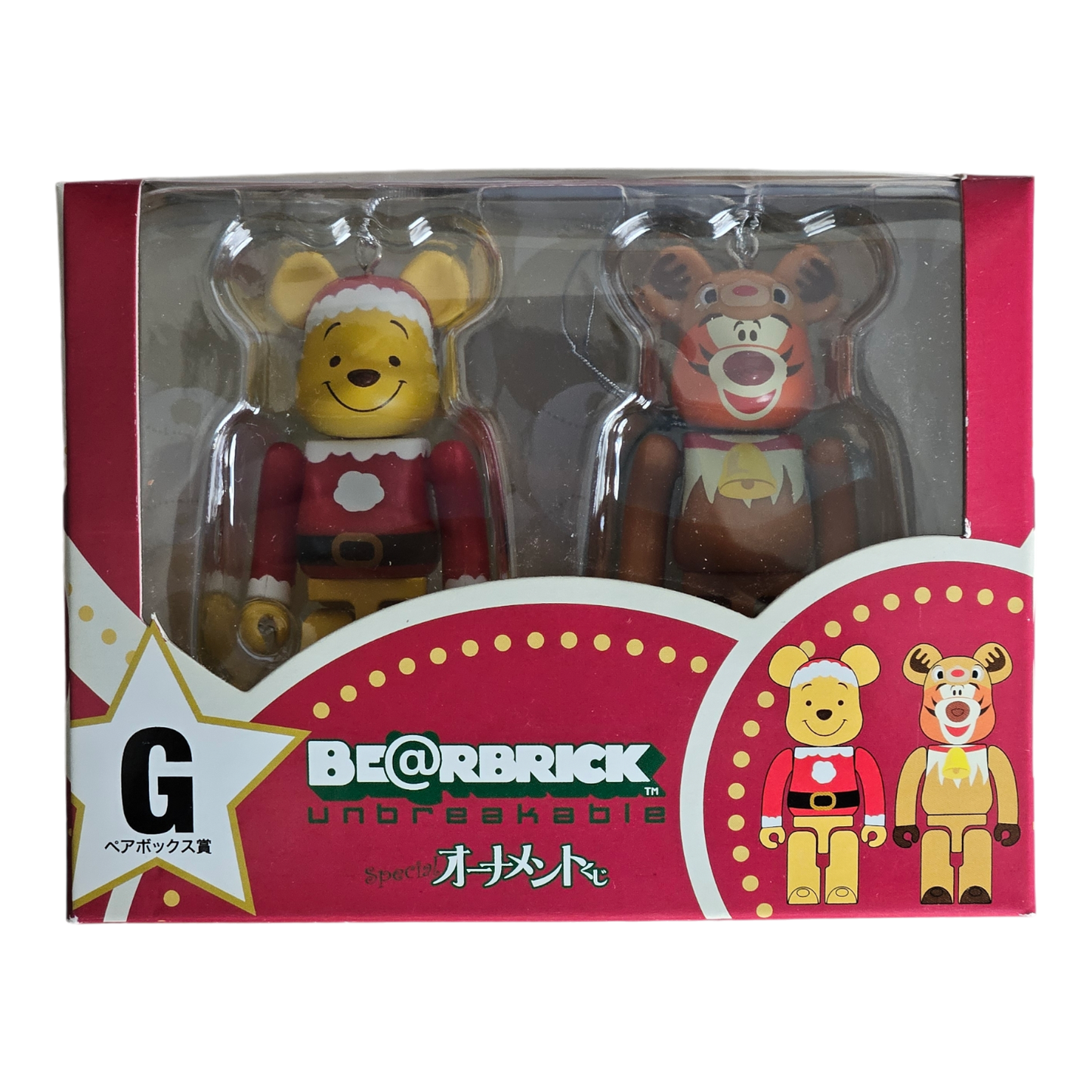 BE@RBRICK G - Winnie l'ourson Version Père Noël &amp; Version Renne Tigrou (100%)