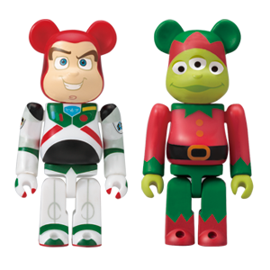 BE@RBRICK I - Buzz Lightyear Christmas Version &amp; Alien Christmas Gnome Version (100%)