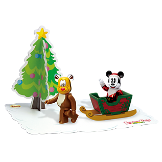 BE@RBRICK L@ST - Mickey Mouse Metallic Santa Version &amp; Pluto Reindeer Version (100%)