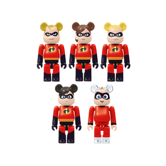 BE@RBRICK L@ST - Incredible Family 5-piece set (100%)