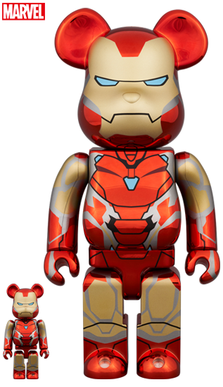 BE@RBRICK Iron Man Mark 85 CHROME Version (100%+400%)